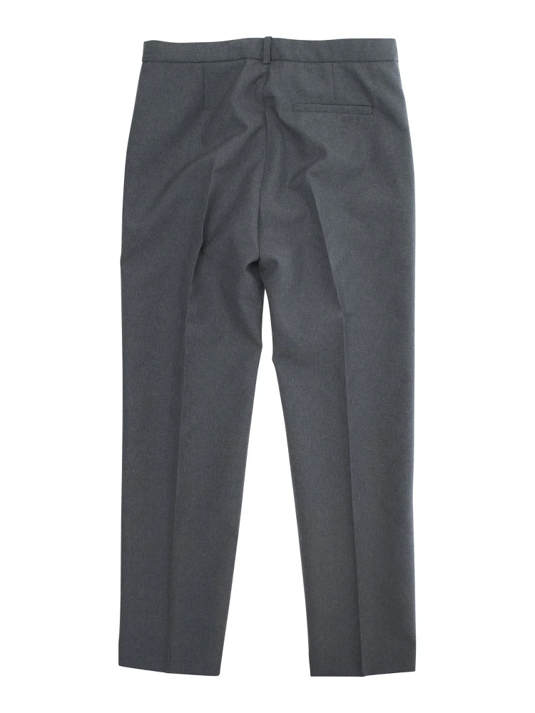 Grey Trousers with Front Plisse and Embroidered Logo in fabric Boy alternative