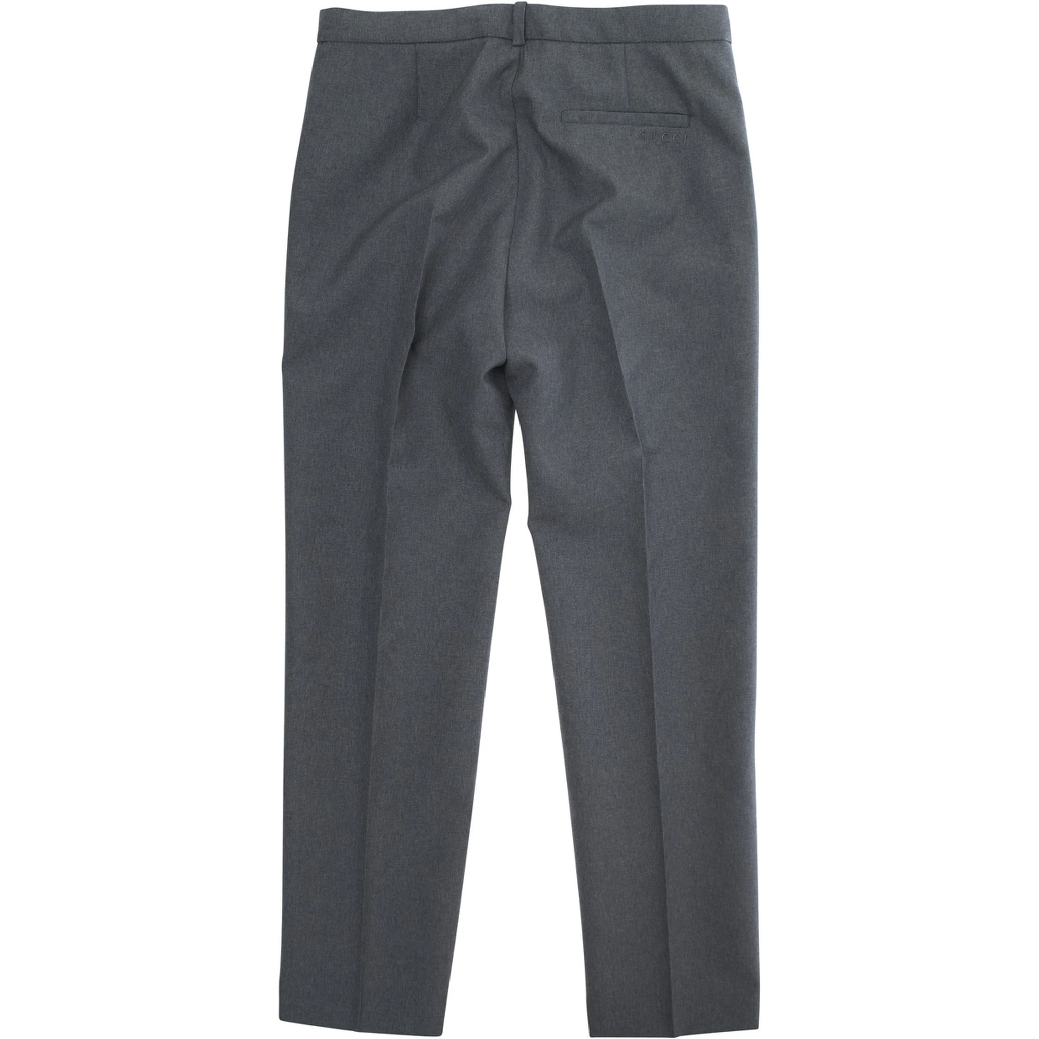 Grey Trousers with Front Plisse and Embroidered Logo in fabric Boy