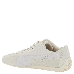 Speedcat OG White Low Top Sneakers with Logo Lettering on the Side and Formstrip Detail on the Side in Leather Unisex