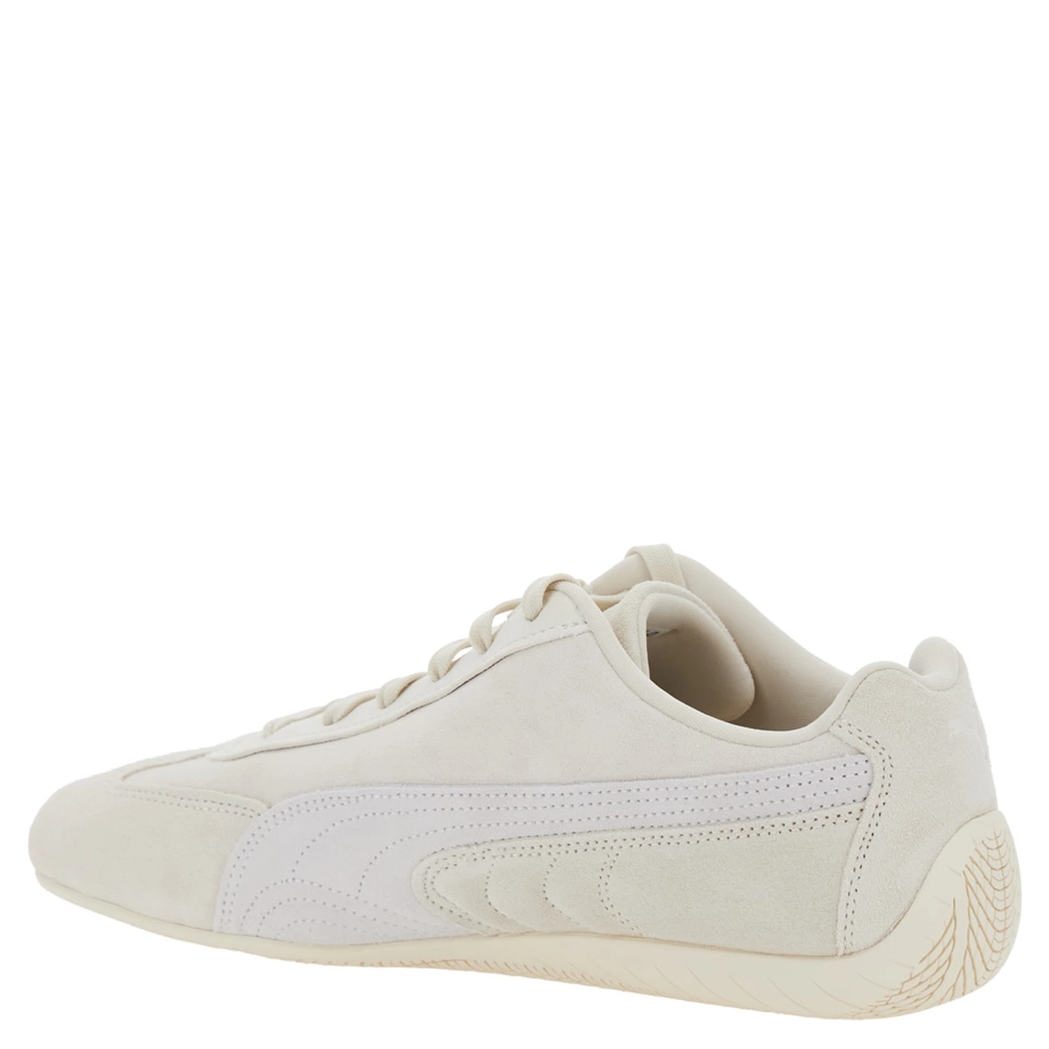 Speedcat OG White Low Top Sneakers with Logo Lettering on the Side and Formstrip Detail on the Side in Leather Unisex