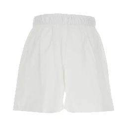 White Boxer Shorts with Elasticated Waist with Logo in Cotton Man