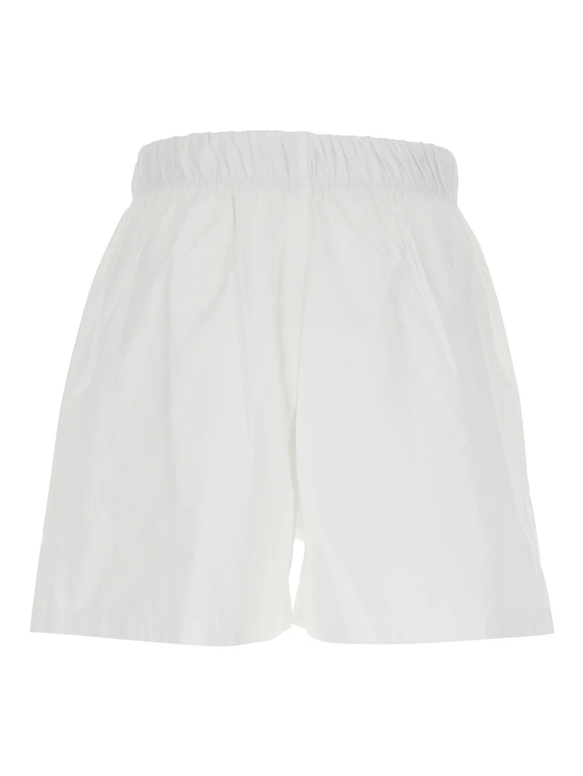White Boxer Shorts with Elasticated Waist with Logo in Cotton Man