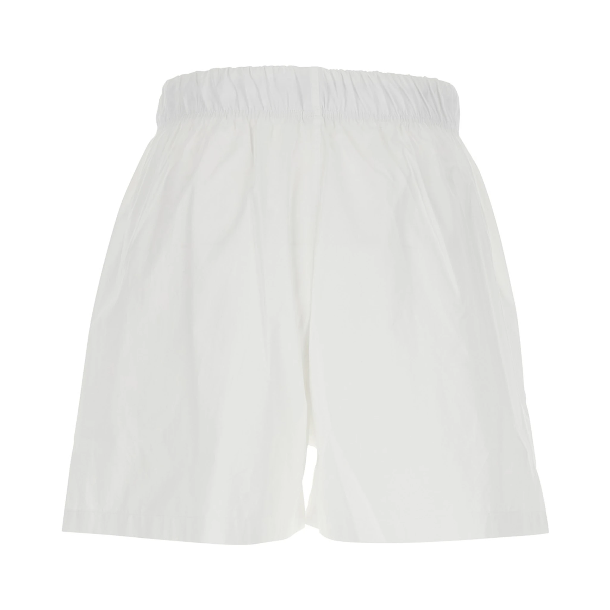 White Boxer Shorts with Elasticated Waist with Logo in Cotton Man