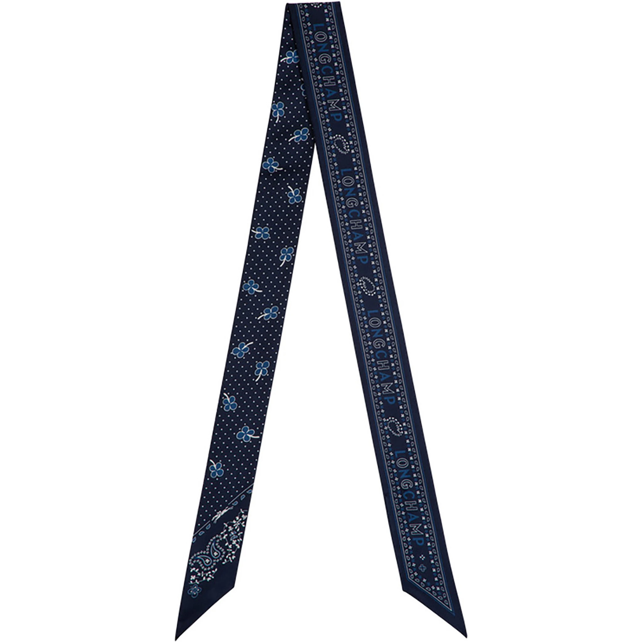 Blue Scarf with All-Over Bandana Print in Silk Woman