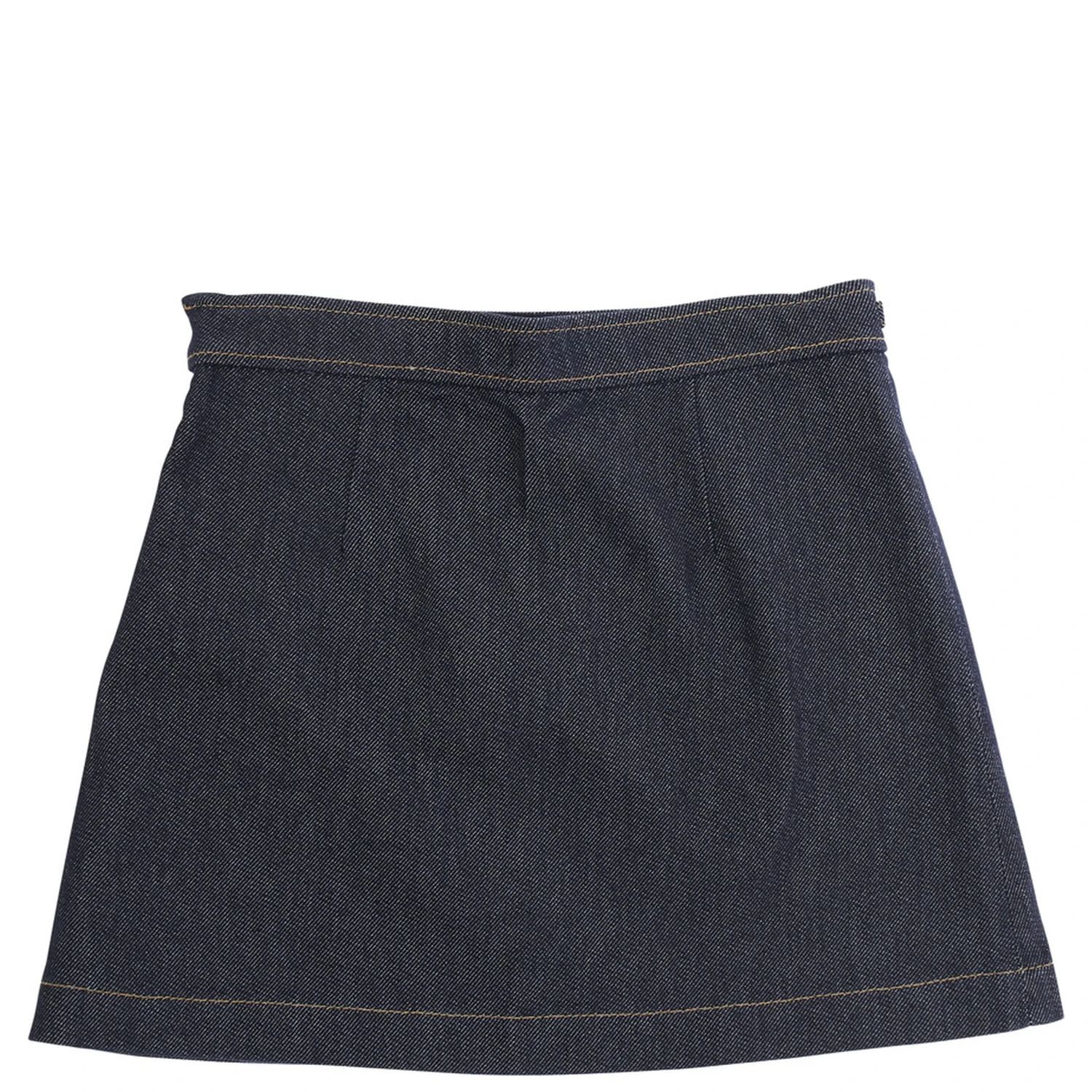 Blue Skirt with Horsebit Detail on the Front and Side Concealed Zip Closure in Denim Girl