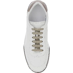 Portofino White Sneaker with Logo Print on the Sole in Leather Man