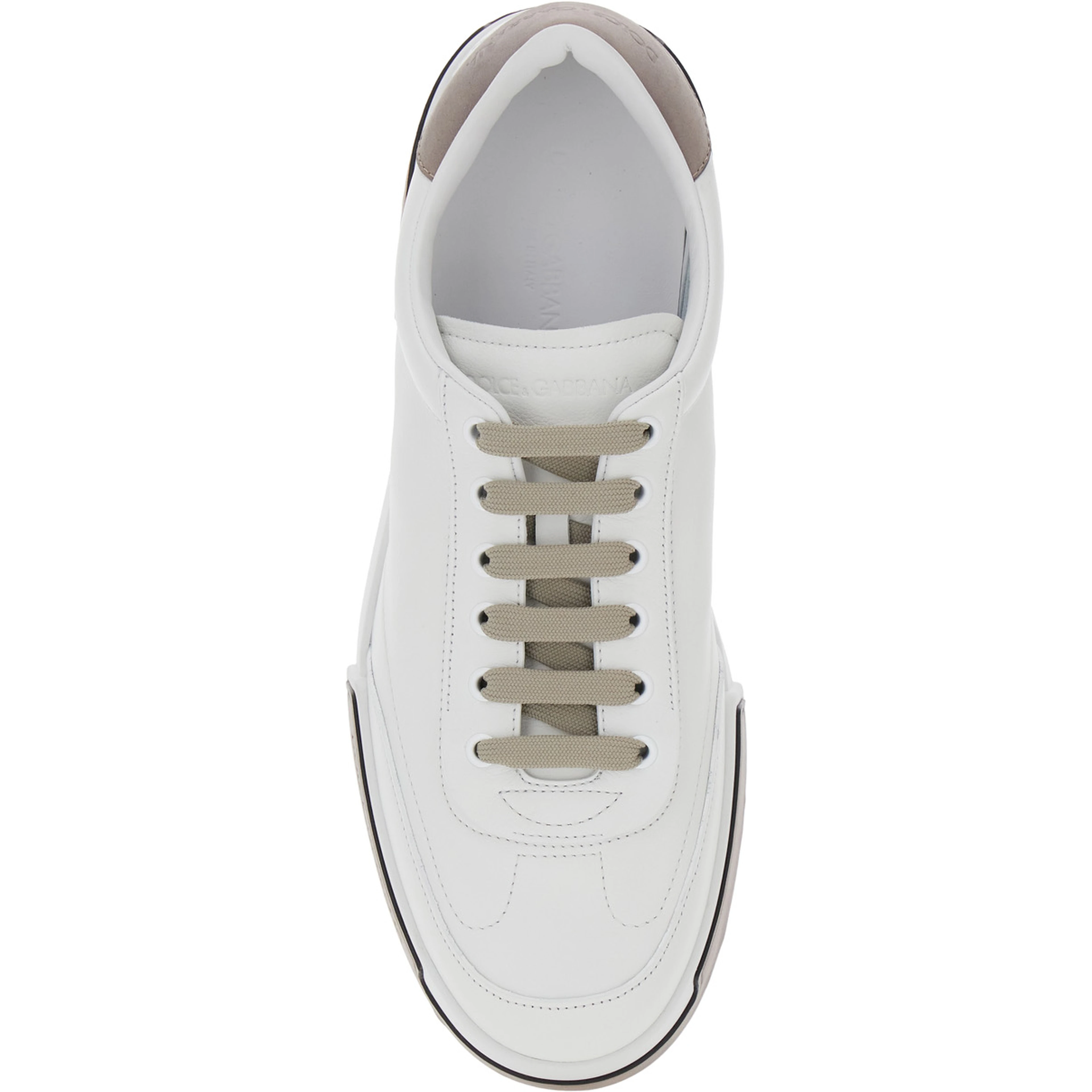 Portofino White Sneaker with Logo Print on the Sole in Leather Man