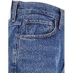 Blue Jeans with Logo Patch on the Rear and Flared Leg in Denim Woman