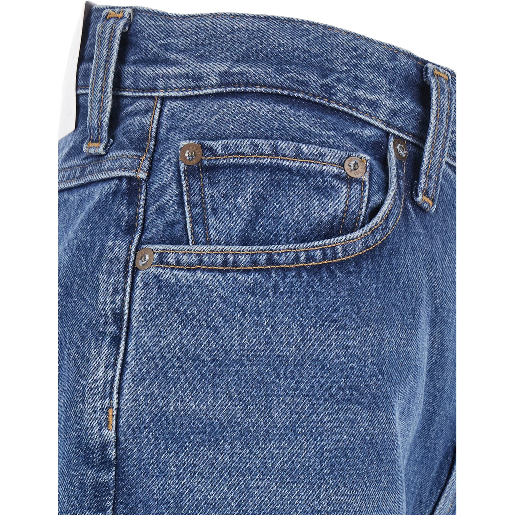 Blue Jeans with Logo Patch on the Rear and Flared Leg in Denim Woman