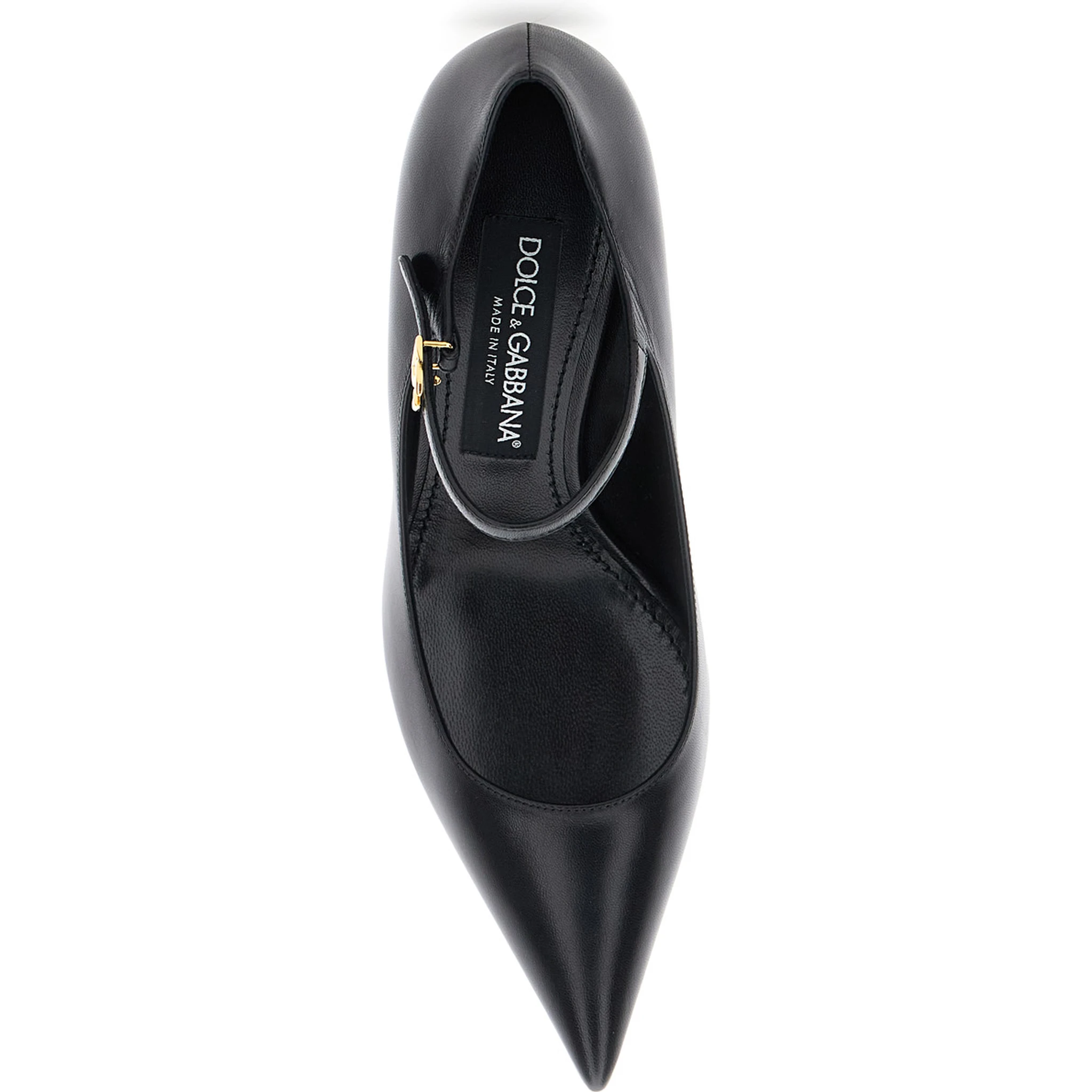 Black Slingback Pumps with Medium Stiletto Heel and Lateral Logo Plaque in Patent Leather Woman