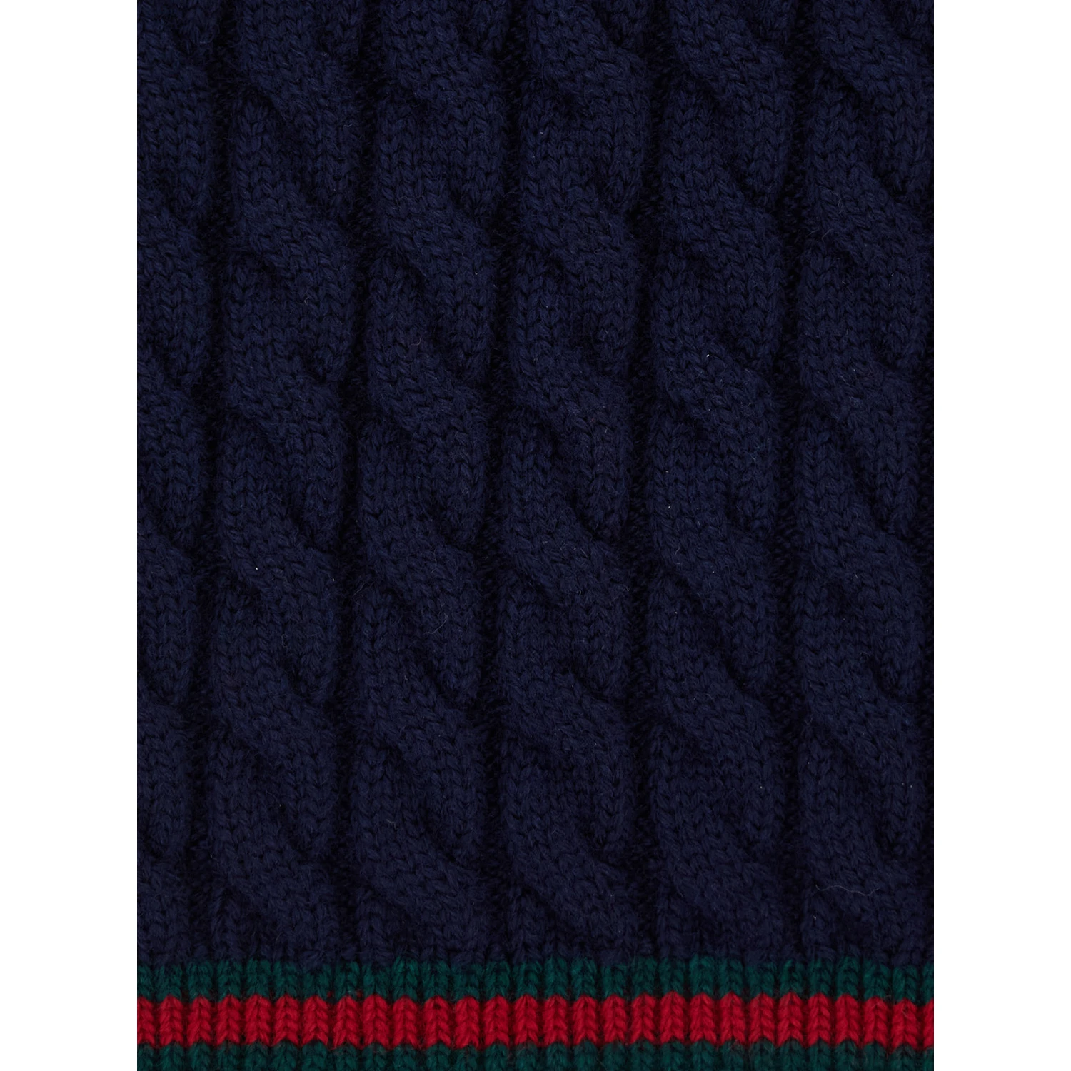 Blue Scarf with Web Hem and Tricot Knitting in Wool Boy