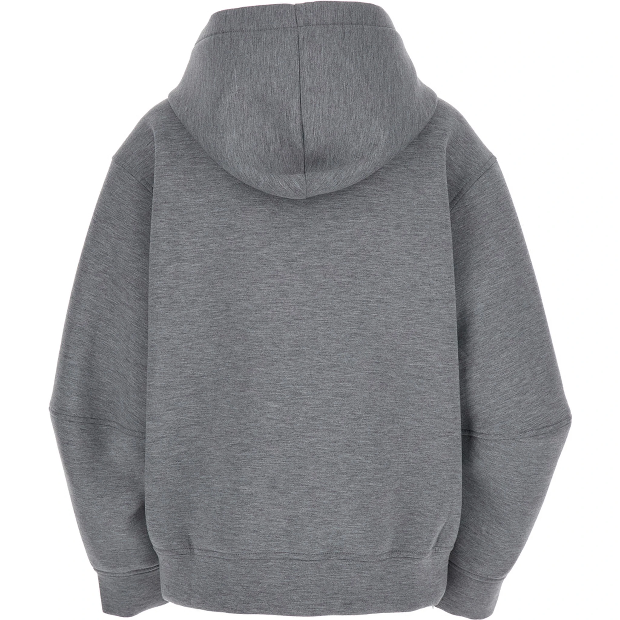 Grey Hoodie with Dropped Shoulder in Cotton Blend Woman