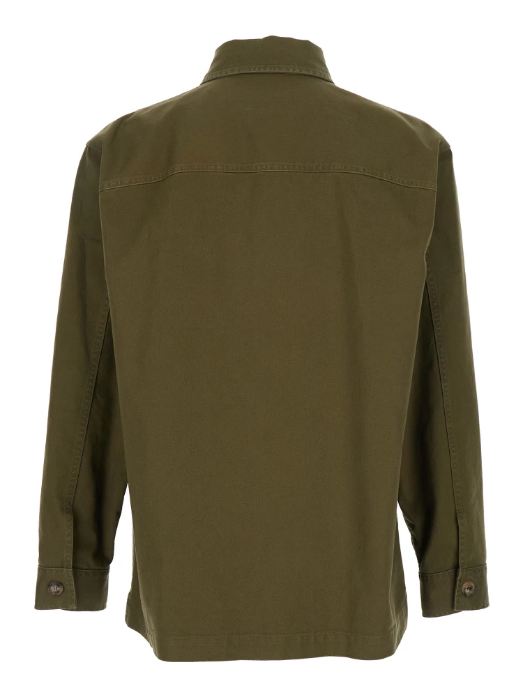 قميص أخضر بياقة كلاسيكية وتطريز كاساندري في الأمام من القطن الرجالي alternative