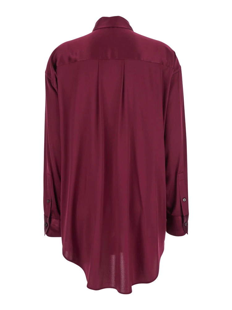 Bordeaux Shirt with Classic Collar in Silk Stretch Woman alternative