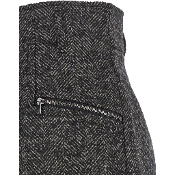 Brown Shorts with Belt Loops and Button Closure in Virgin Wool Blend Woman