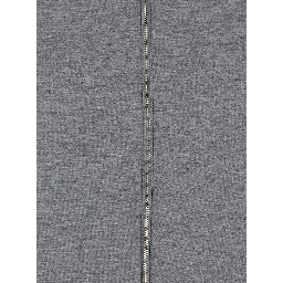 Grey Hoodie with Dropped Shoulder in Cotton Blend Woman