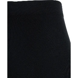Black Knitted Skirt with Flared Design in Wool Woman