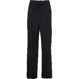 Black Pants with Belt Loops in Wool Blend Man