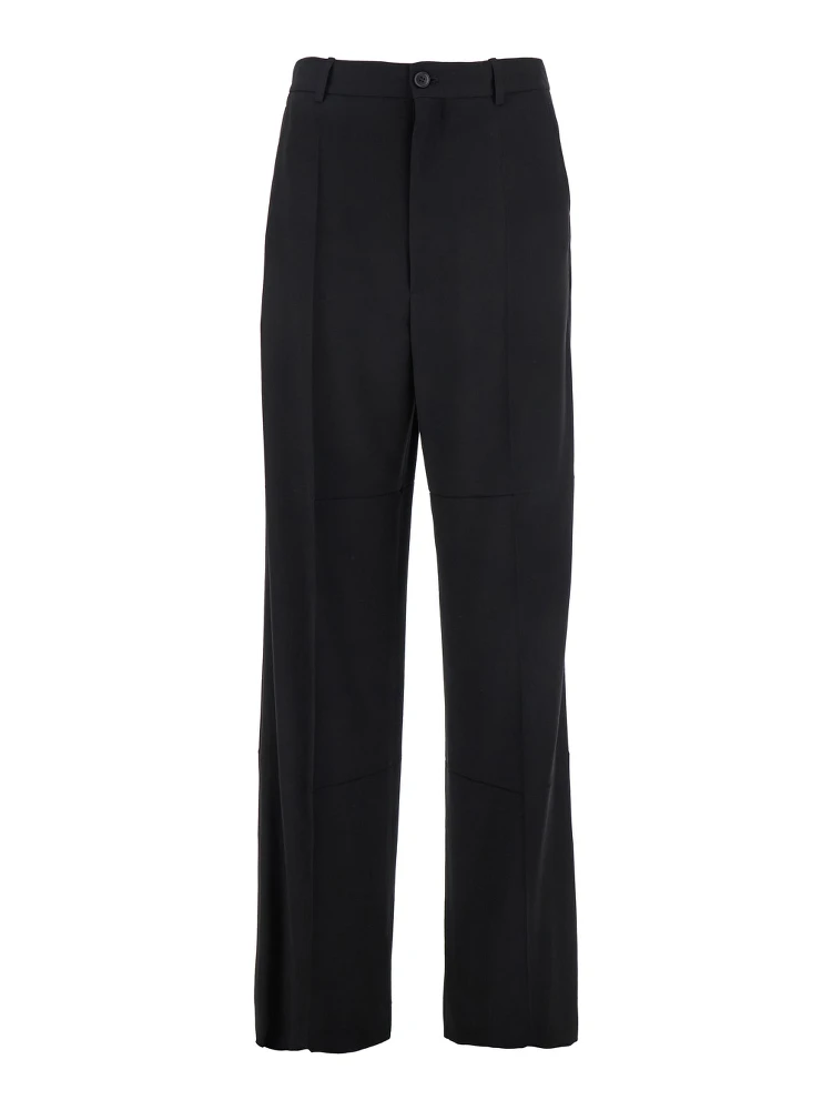 Black Pants with Belt Loops in Wool Blend Man