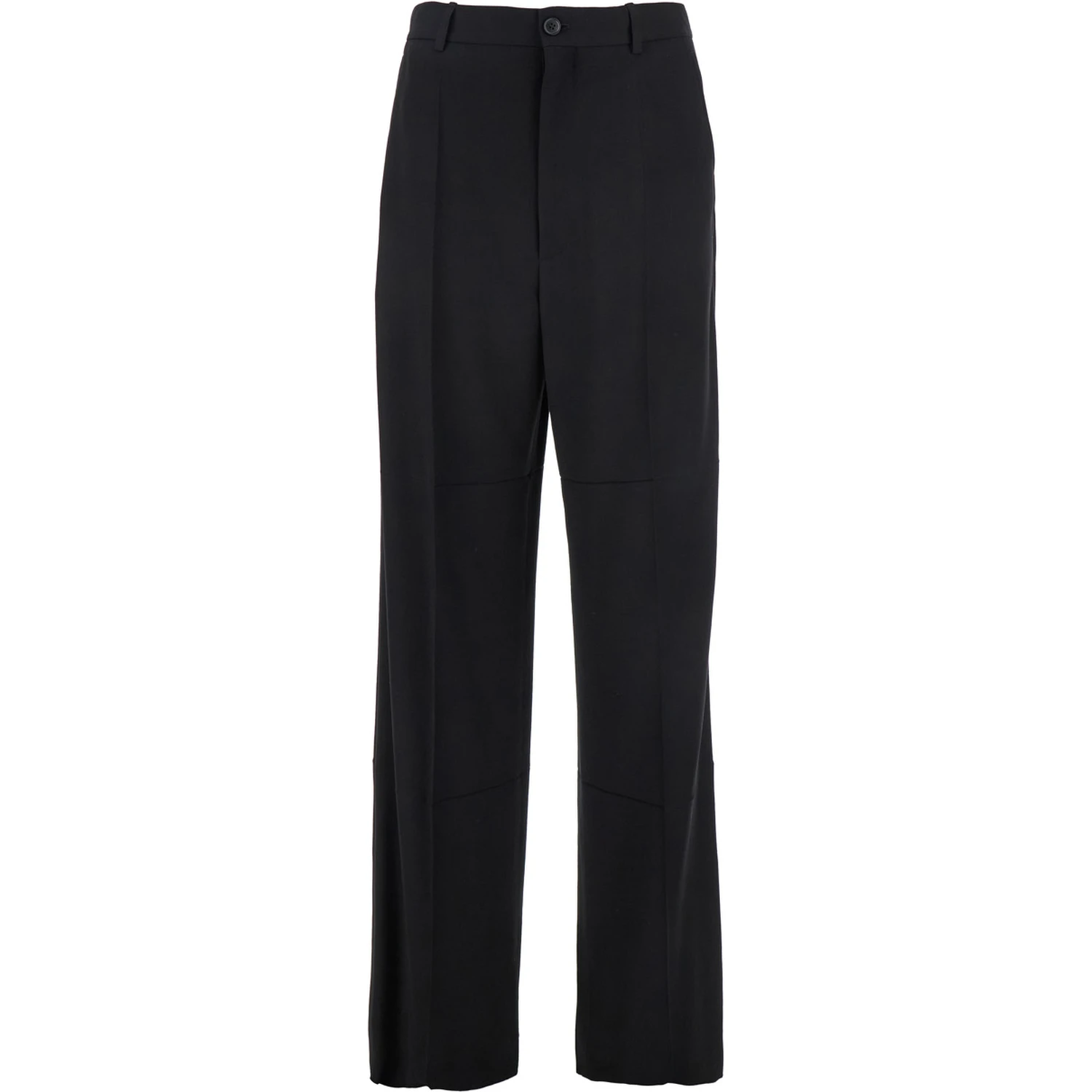 Black Pants with Belt Loops in Wool Blend Man