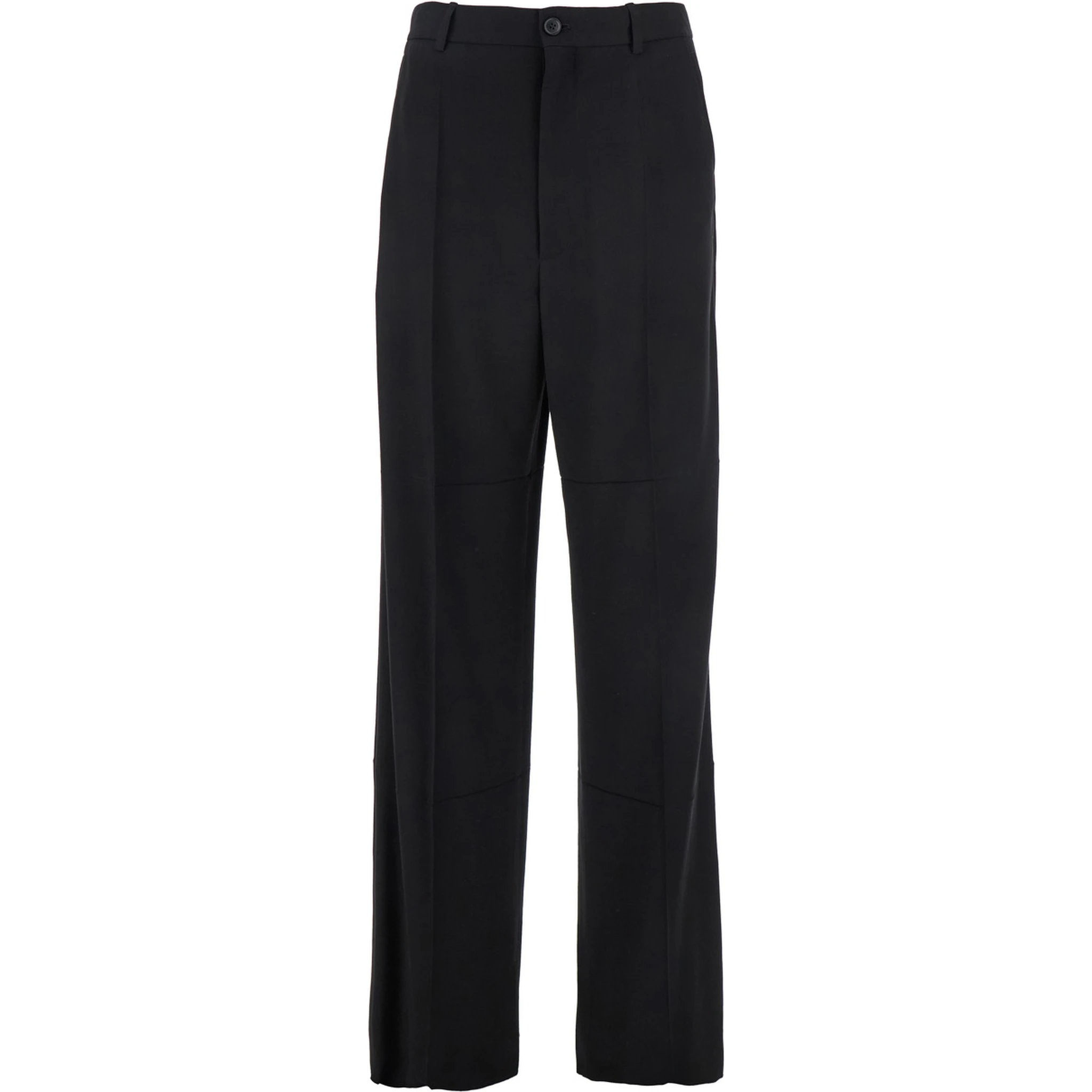 Black Pants with Belt Loops in Wool Blend Man