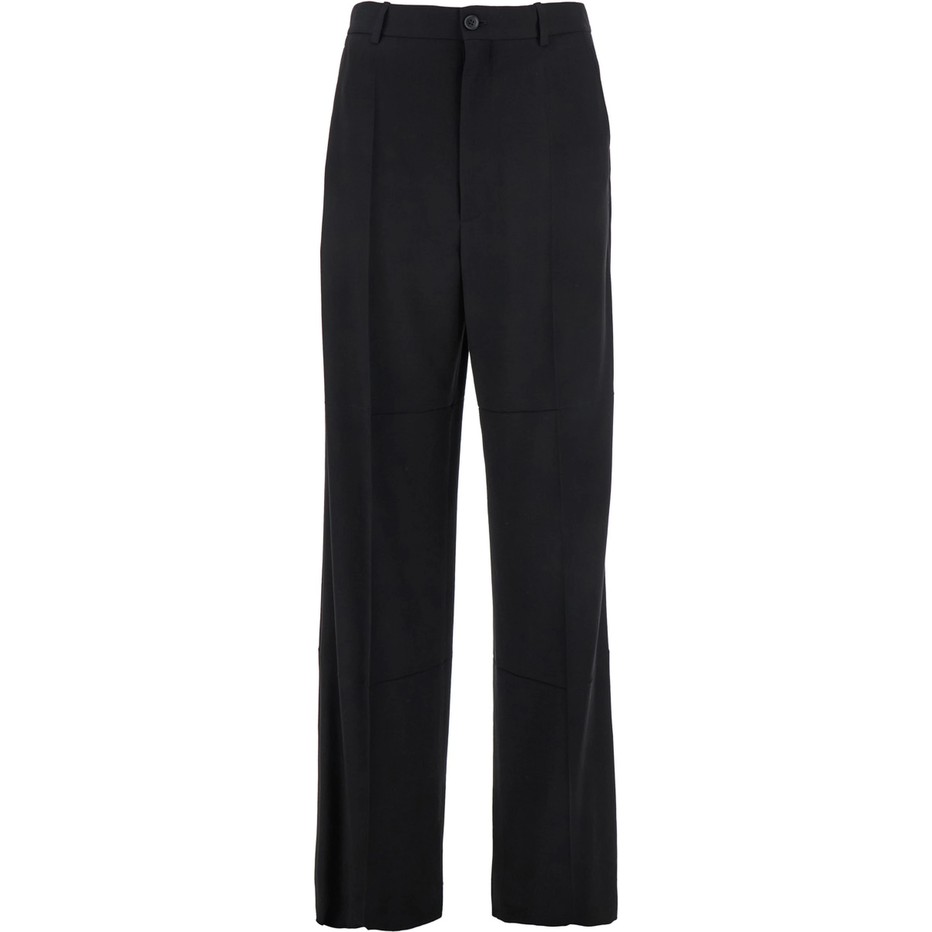 Black Pants with Belt Loops in Wool Blend Man