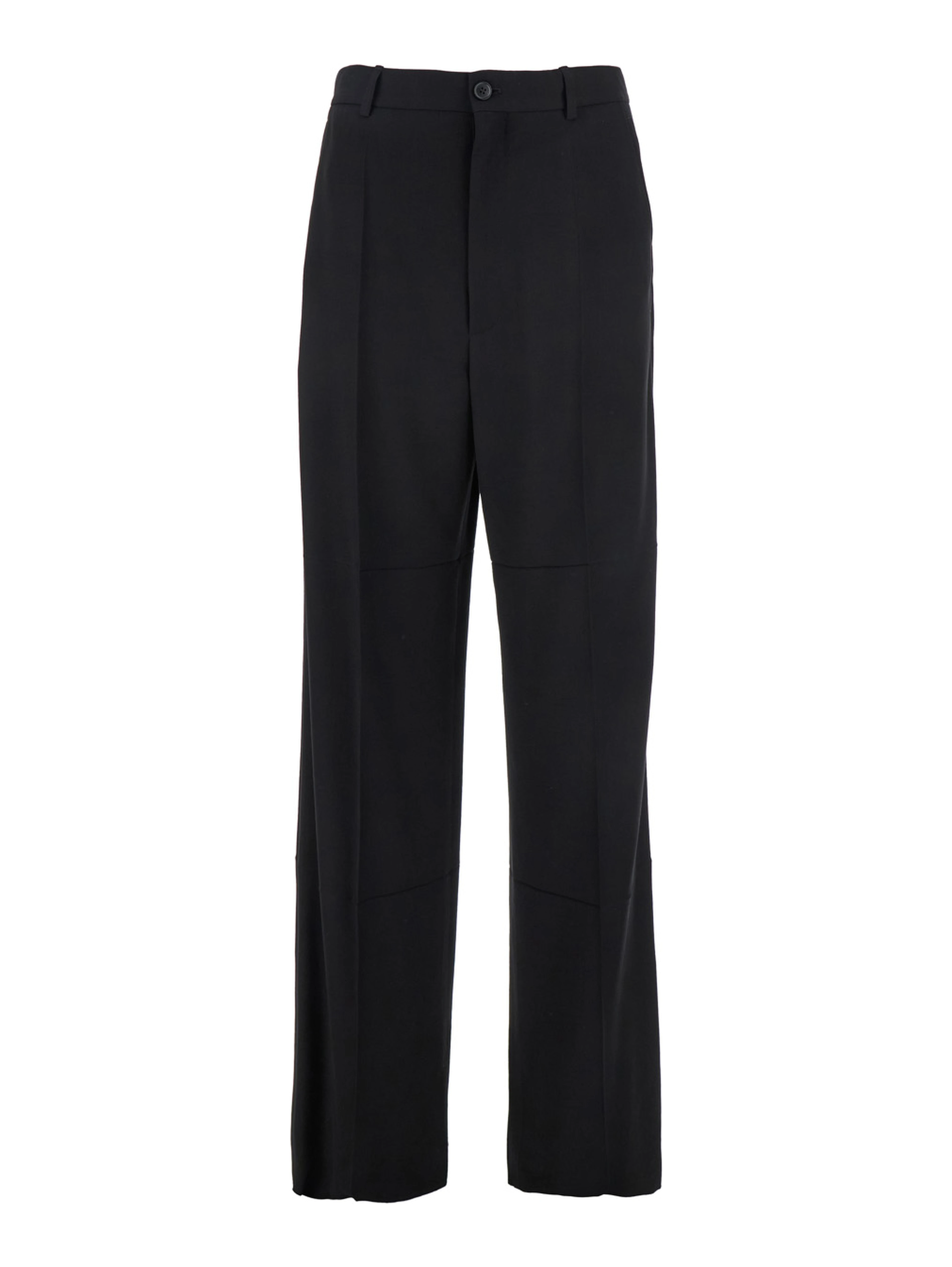 Black Pants with Belt Loops in Wool Blend Man