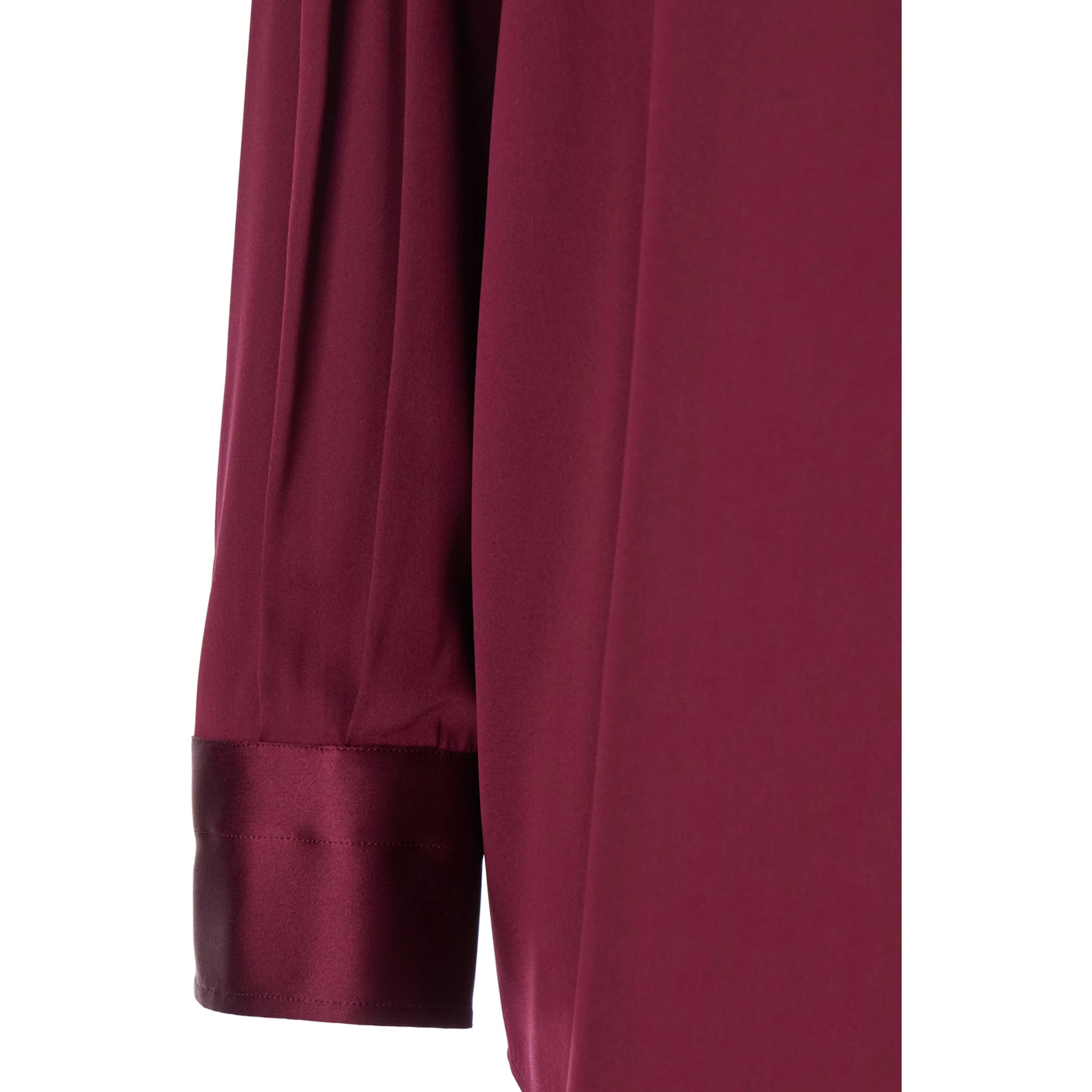 Bordeaux Shirt with Classic Collar in Silk Stretch Woman