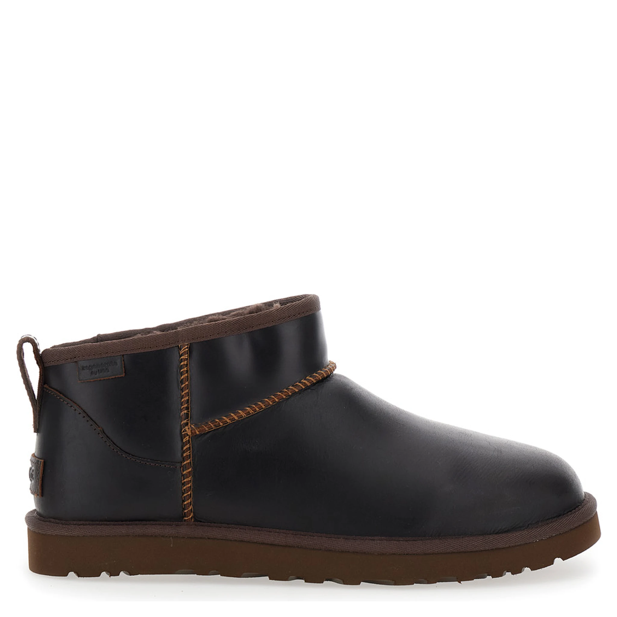 Classic Ultra Mini Brown Boots in Leather Man