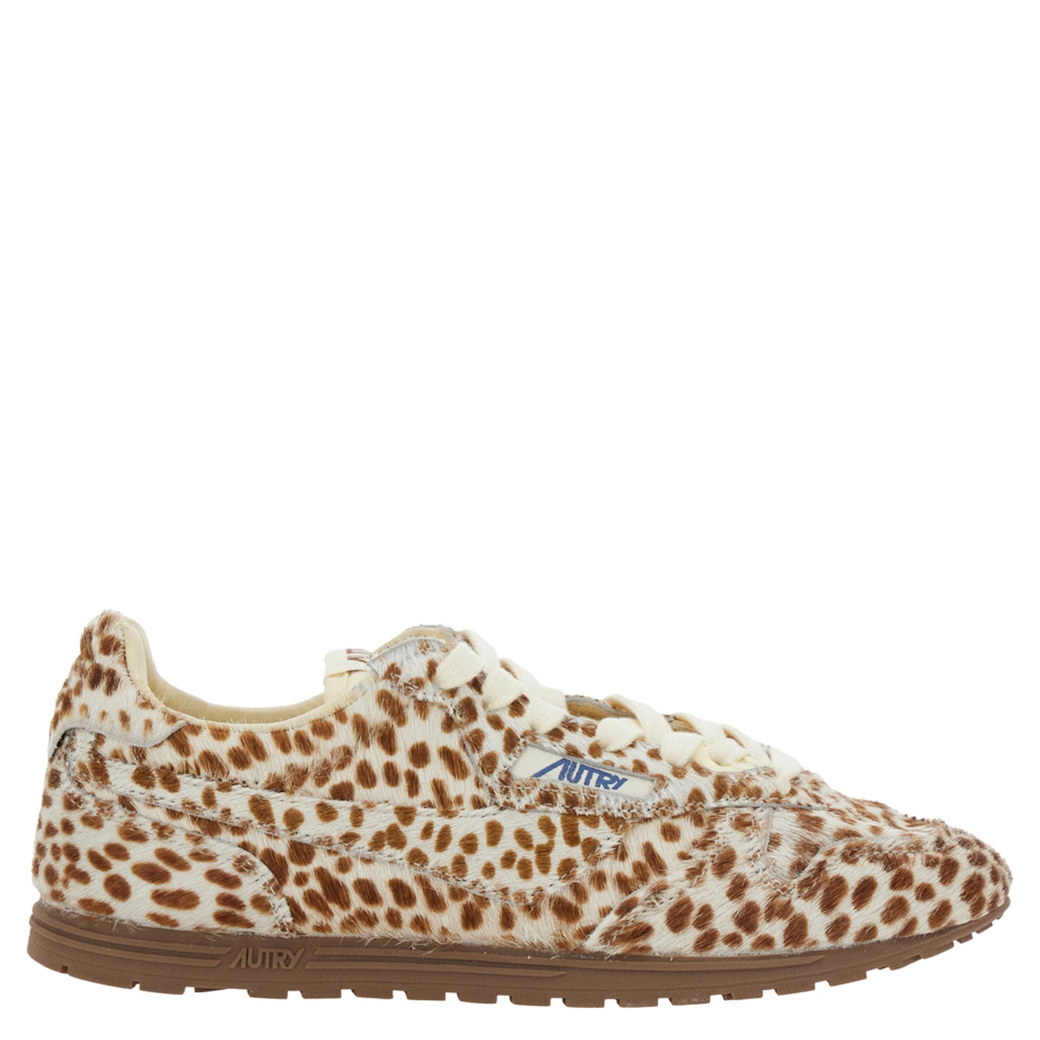 Windspin Low Multicolor Sneaker with Logo on the Side and Animalier Motif in Suede Woman