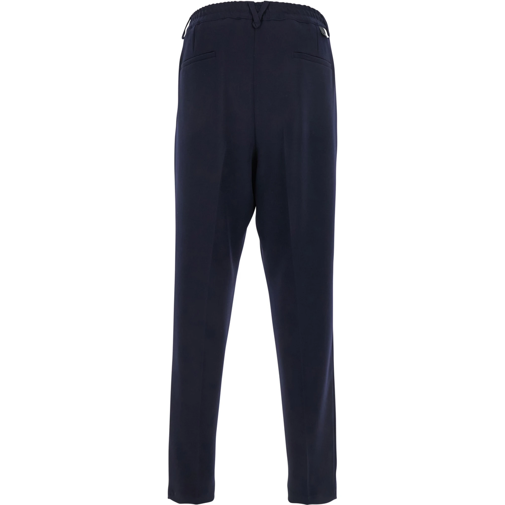 Blue Pants with Elastic Waist and Belt Loops in Cotton Man