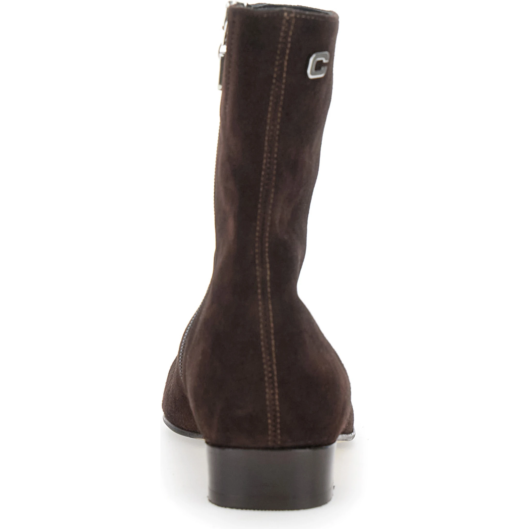 Aiglon Brown Boots with Logo Embroidery on the Side and Zip Closure on the Side in Suede Woman