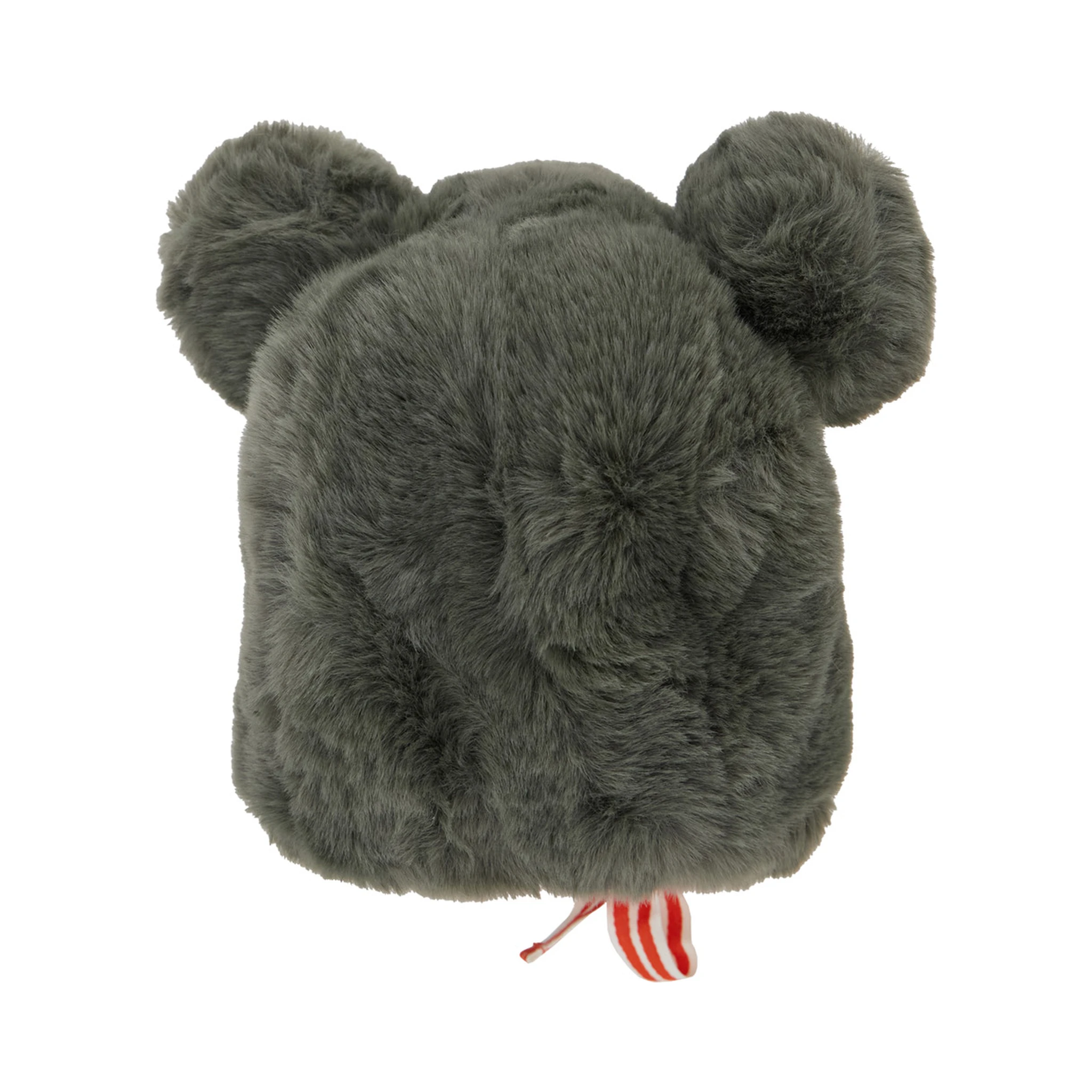 Grey Hat with Ear Detail and Striped Bow in Ecofur Boy