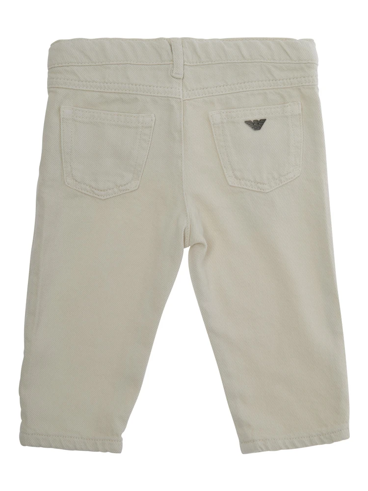 Beige Pants with Logo Embroidery on the Rear in Cotton Boy alternative
