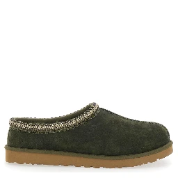 Tasman Green Mules with Shearling Lining in Suede Man