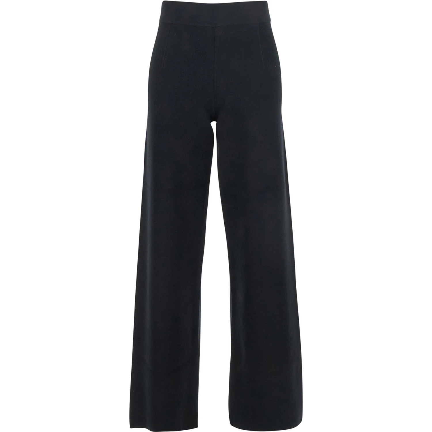 Marzia Black Palazzo Pants with Elastic Waist and Wide Leg in Viscose Blend Woman