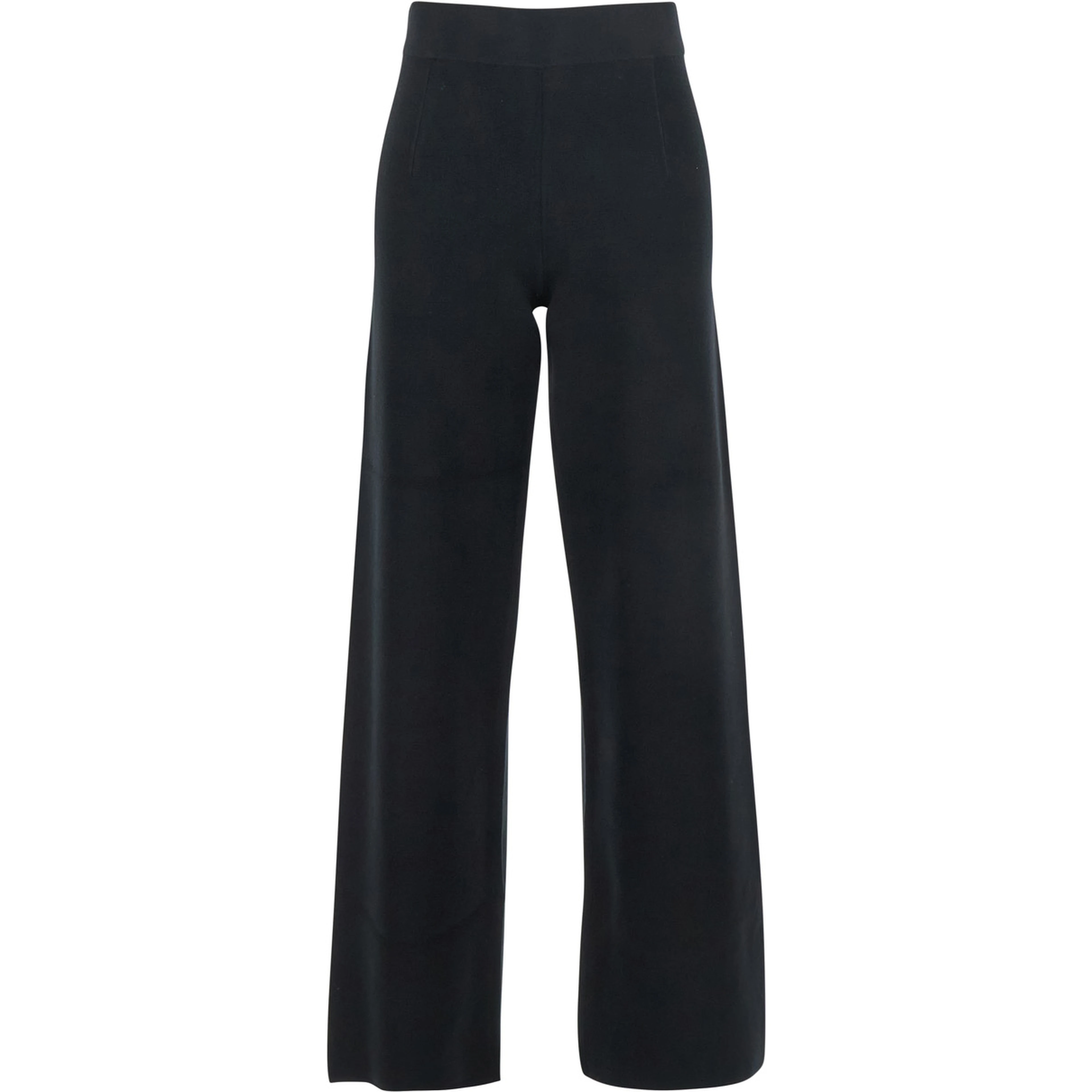 Marzia Black Palazzo Pants with Elastic Waist and Wide Leg in Viscose Blend Woman