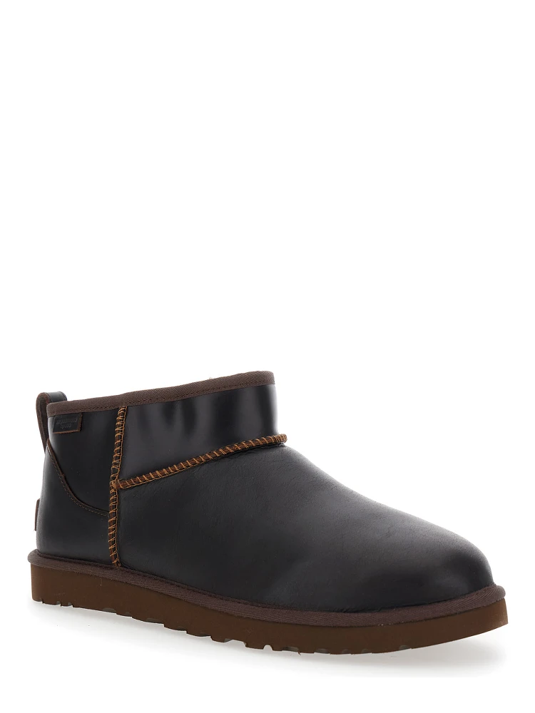 Classic Ultra Mini Brown Boots in Leather Man alternative