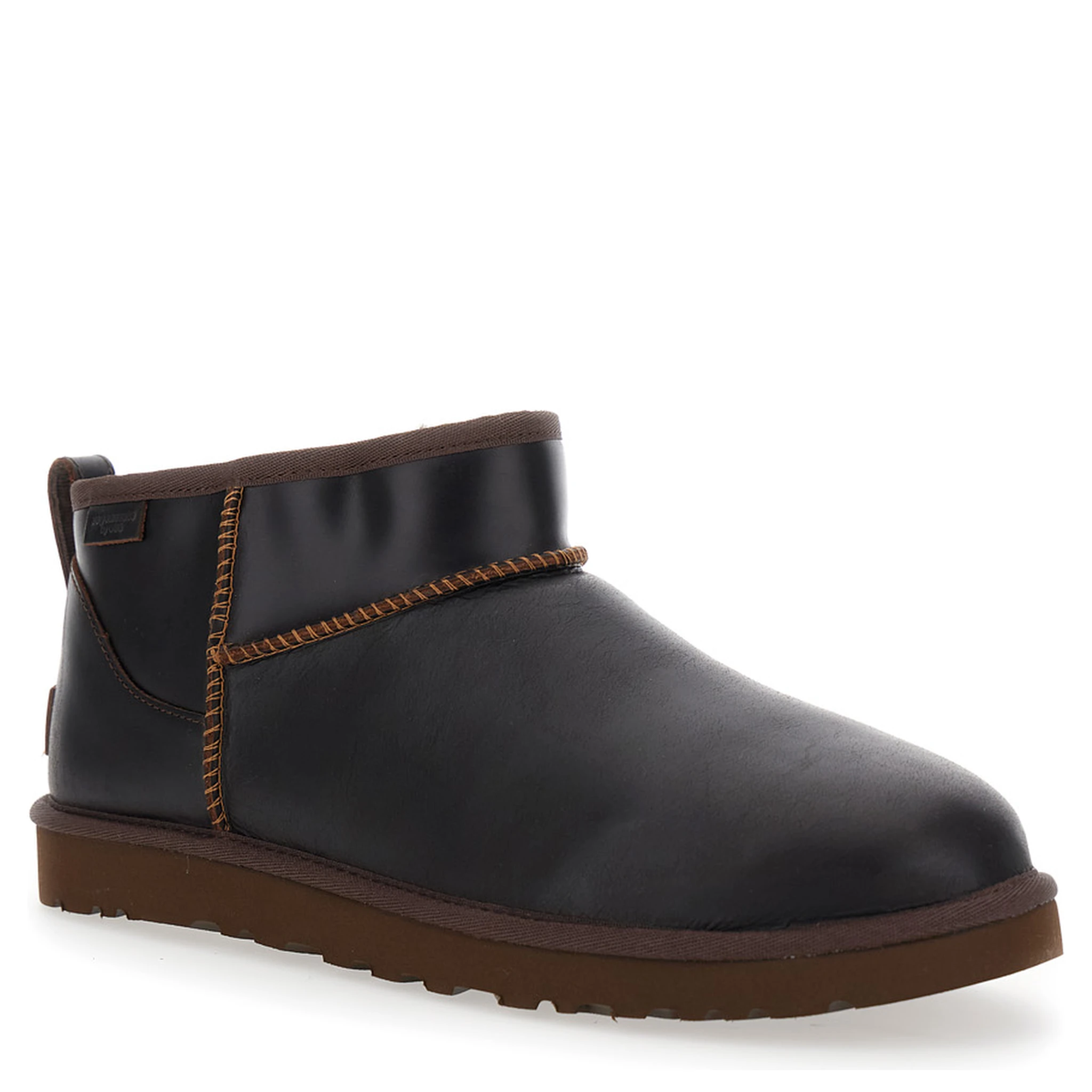 Classic Ultra Mini Brown Boots in Leather Man