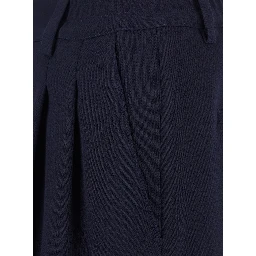 Blue Pants with Elastic Waist and Belt Loops in Cotton Man