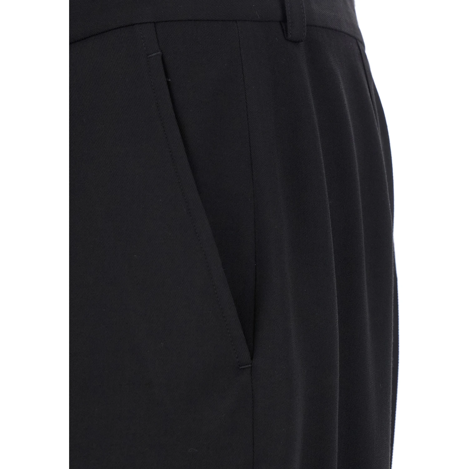 Black Pants with Belt Loops in Wool Blend Man