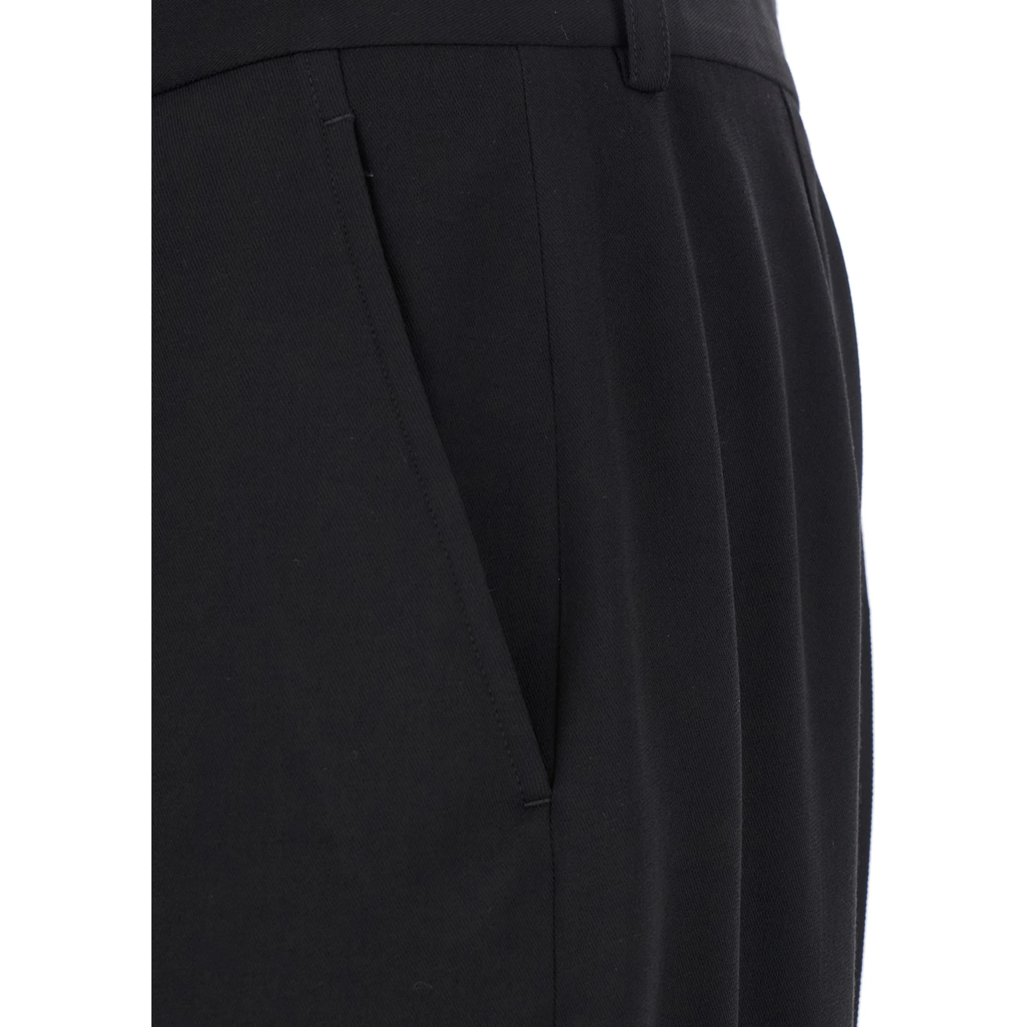 Black Pants with Belt Loops in Wool Blend Man