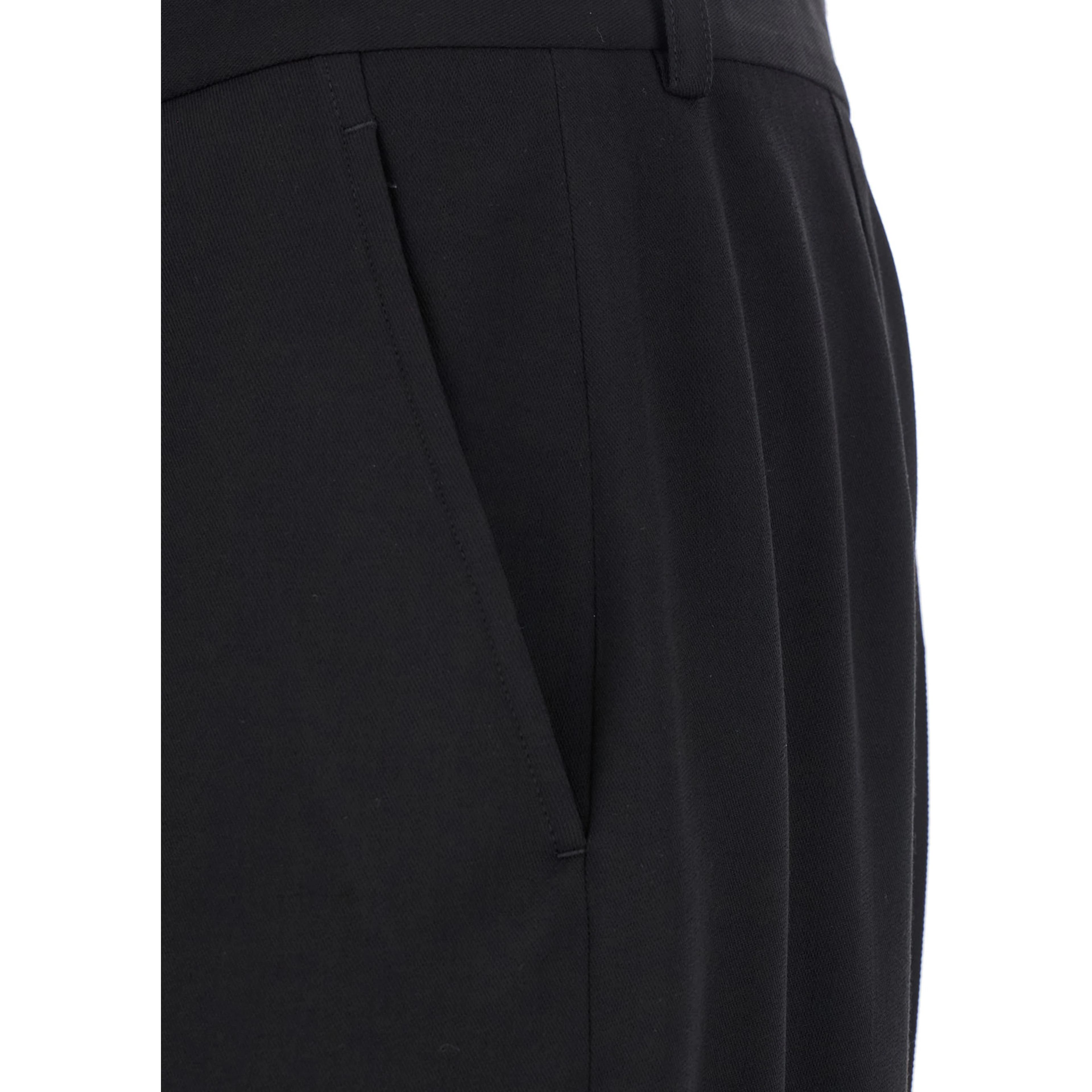 Black Pants with Belt Loops in Wool Blend Man