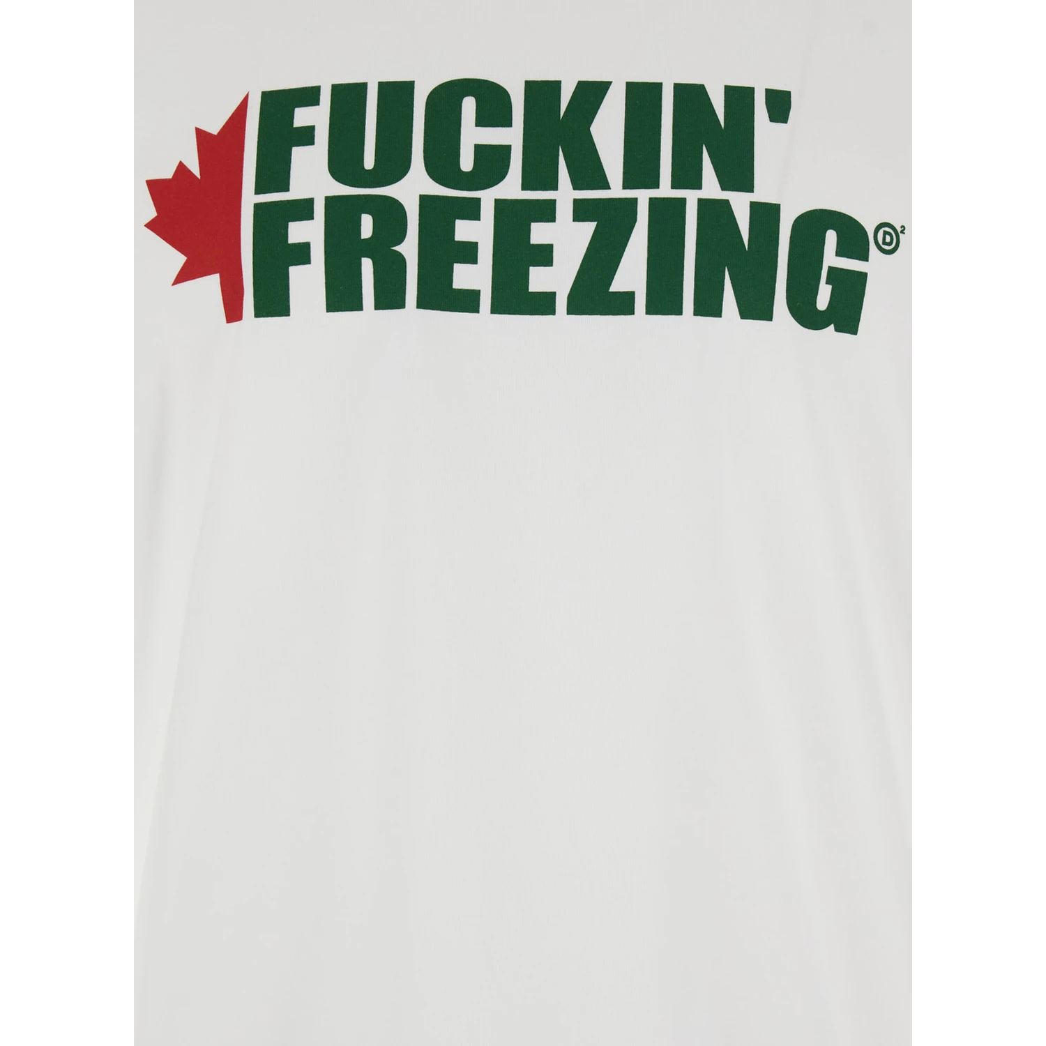 White Crewneck T-Shirt with Print on the Front and Logo Lettering on the Rear in Cotton Man