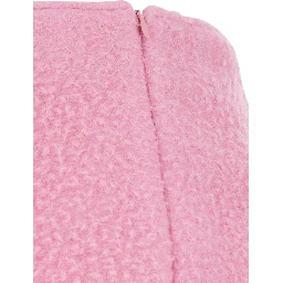 Pink Mini Skirt with Hidden Side Closure in Fabric Woman