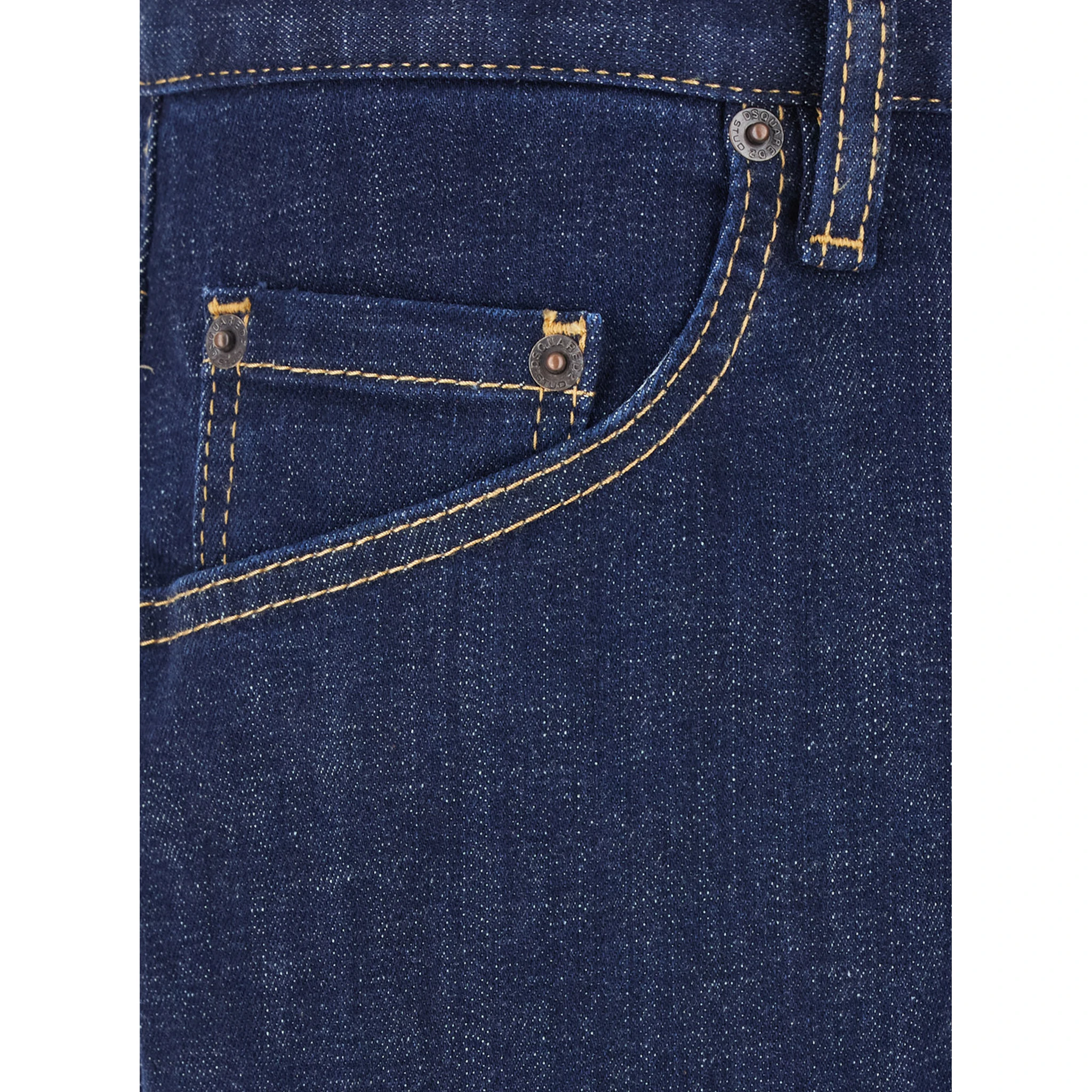 Blue Jeans with Belt Loops and Logo Patch on the Rear in Denim Man