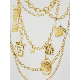 White Sleeveless Top with Maxi Necklace Print on Front and Rear in Cotton Woman