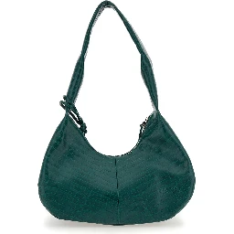 Medium Bou Green Shoulder Bag with Crocodile Leather Effect and Logo Plaque in Leather Woman