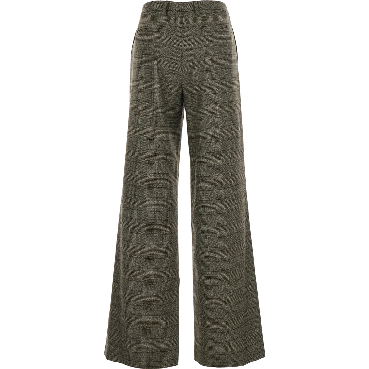 Brown Trousers  with Striped Motif in Wool Woman
