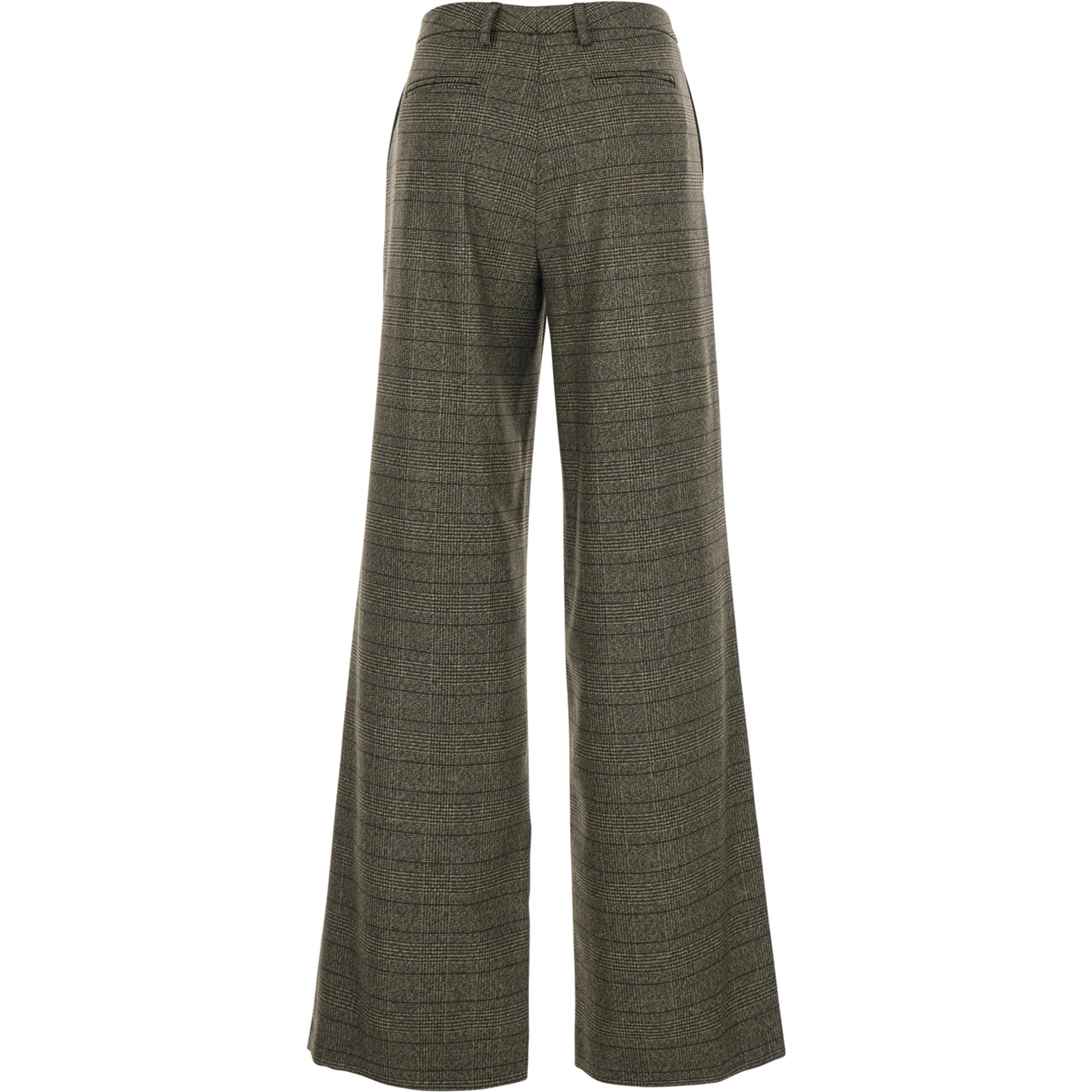 Brown Trousers  with Striped Motif in Wool Woman